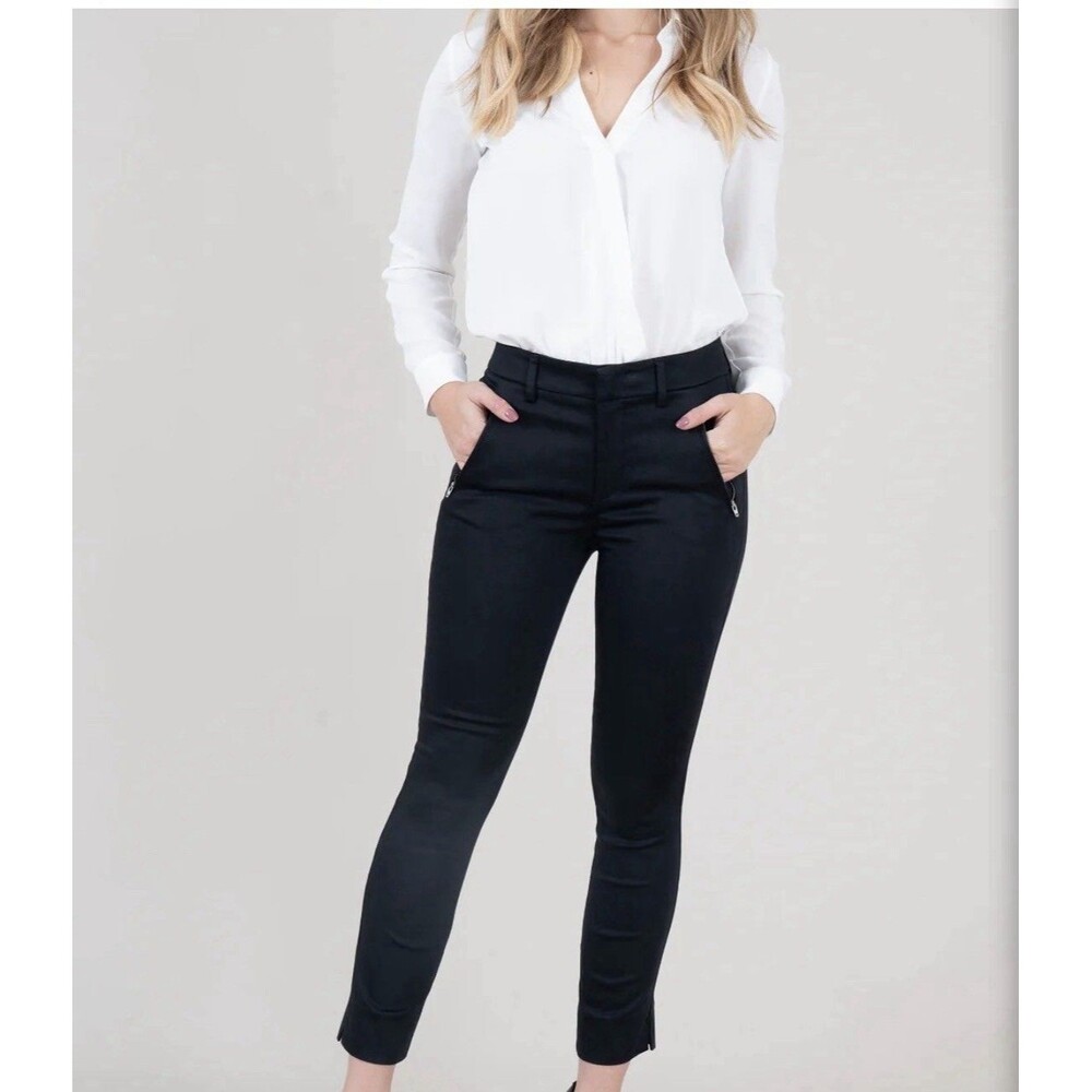Level 99 Francis Lacey Double Welt zip trouser Petite 31 black NWT